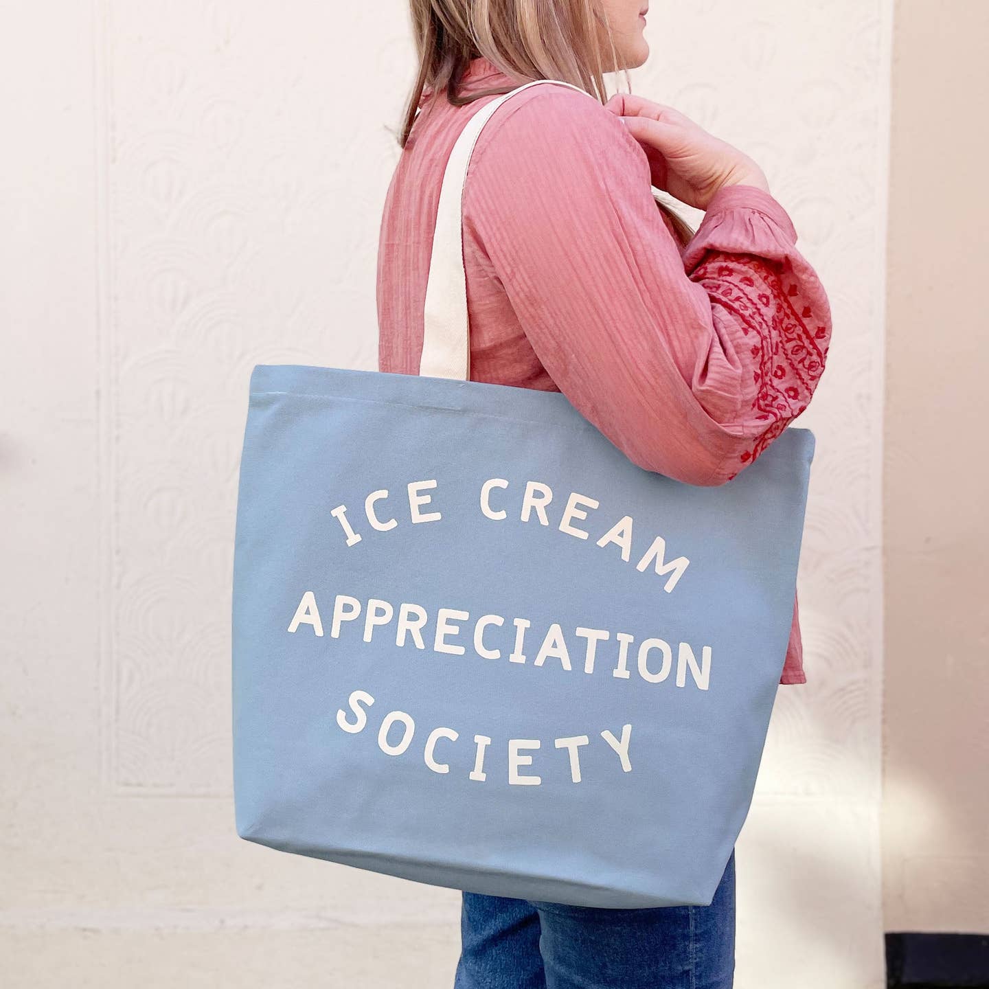 Ice Cream Appreciation Society Canvas Tote Bag - Light Blue