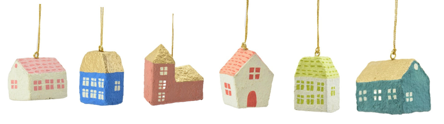 Cotton Mache House -  set of 6
