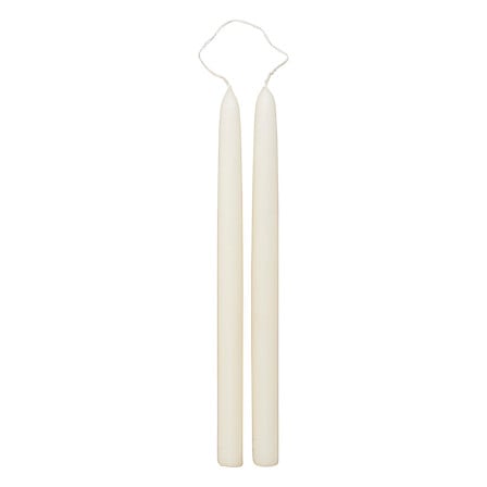 Set of 2 Ivory Tapered Candles