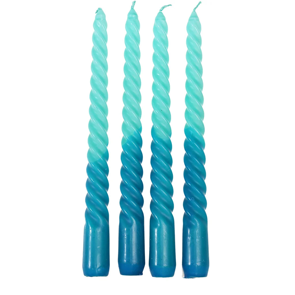 Twisted Candles - Blue Dip dye