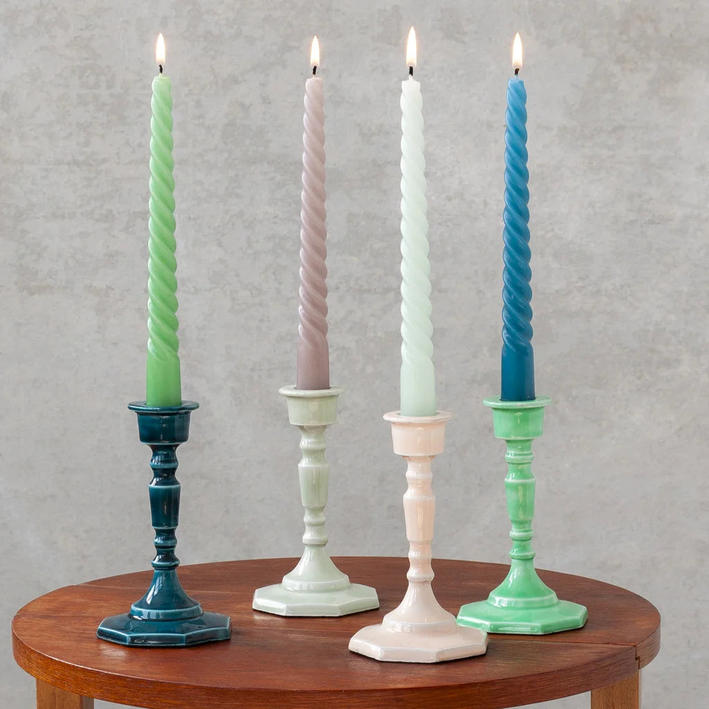 Enamel candlestick (medium) - Pink