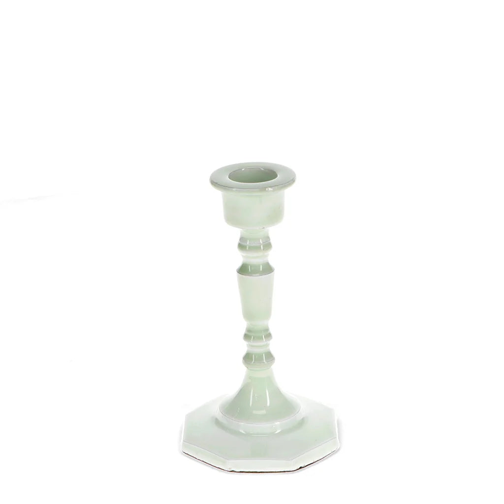 Enamel candlestick (medium) - Light grey