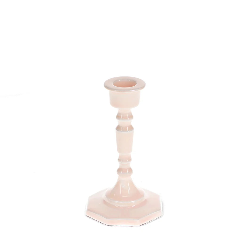 Enamel candlestick (medium) - Pink