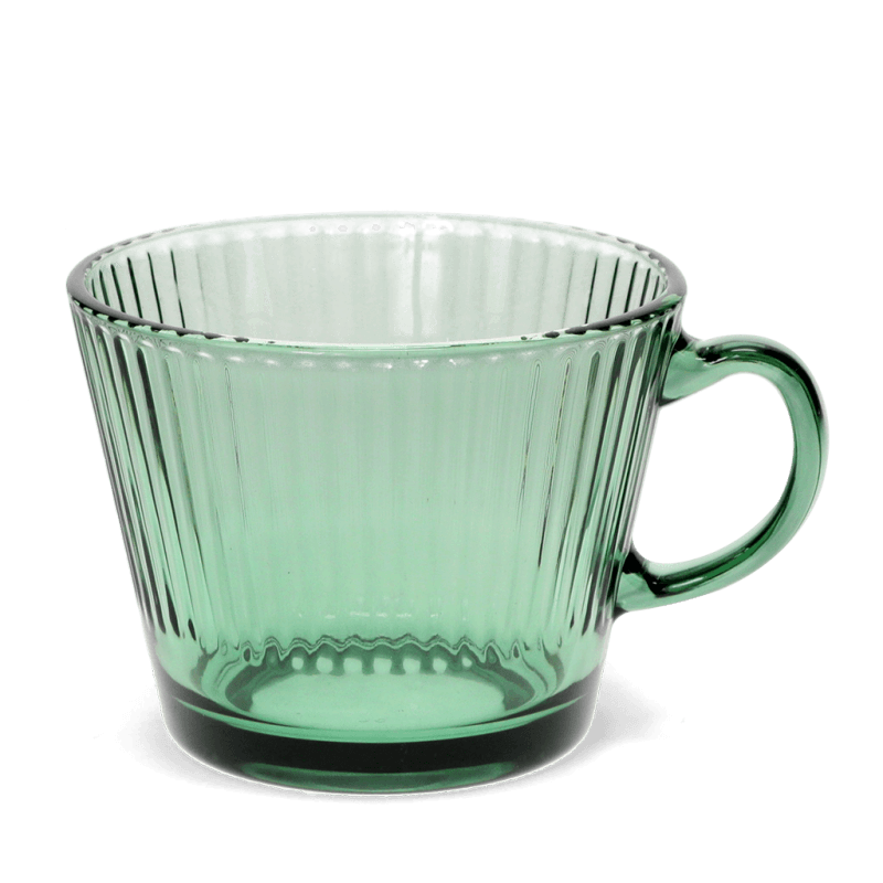 Retro ribbed glass mug