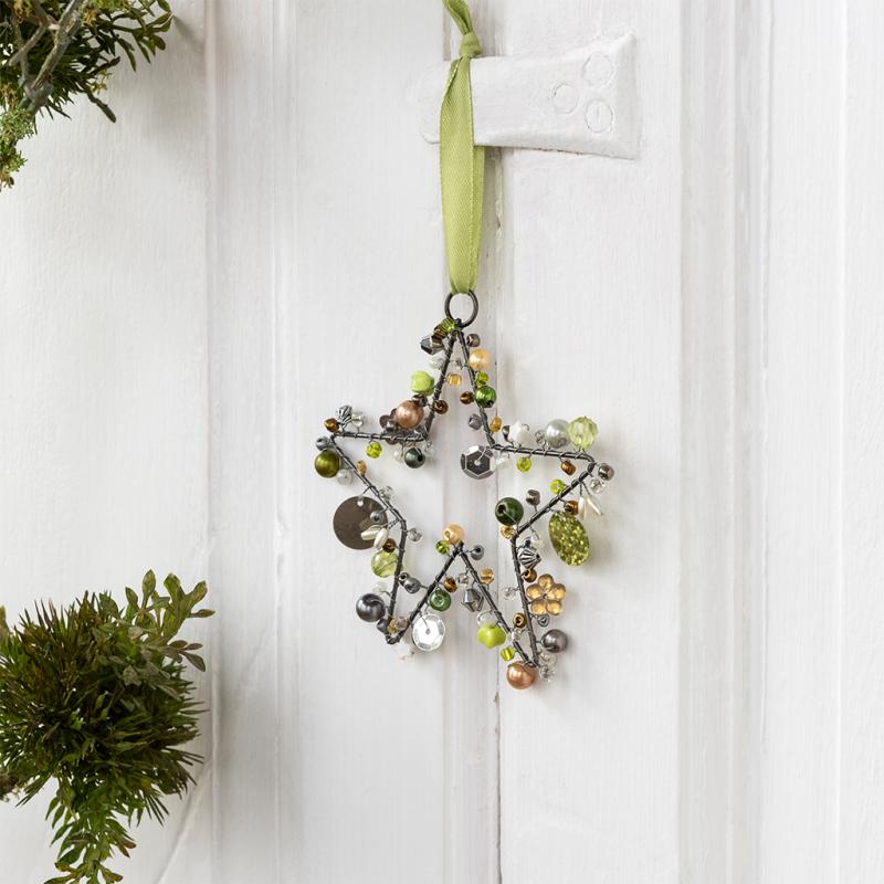 Handmade beaded star decoration