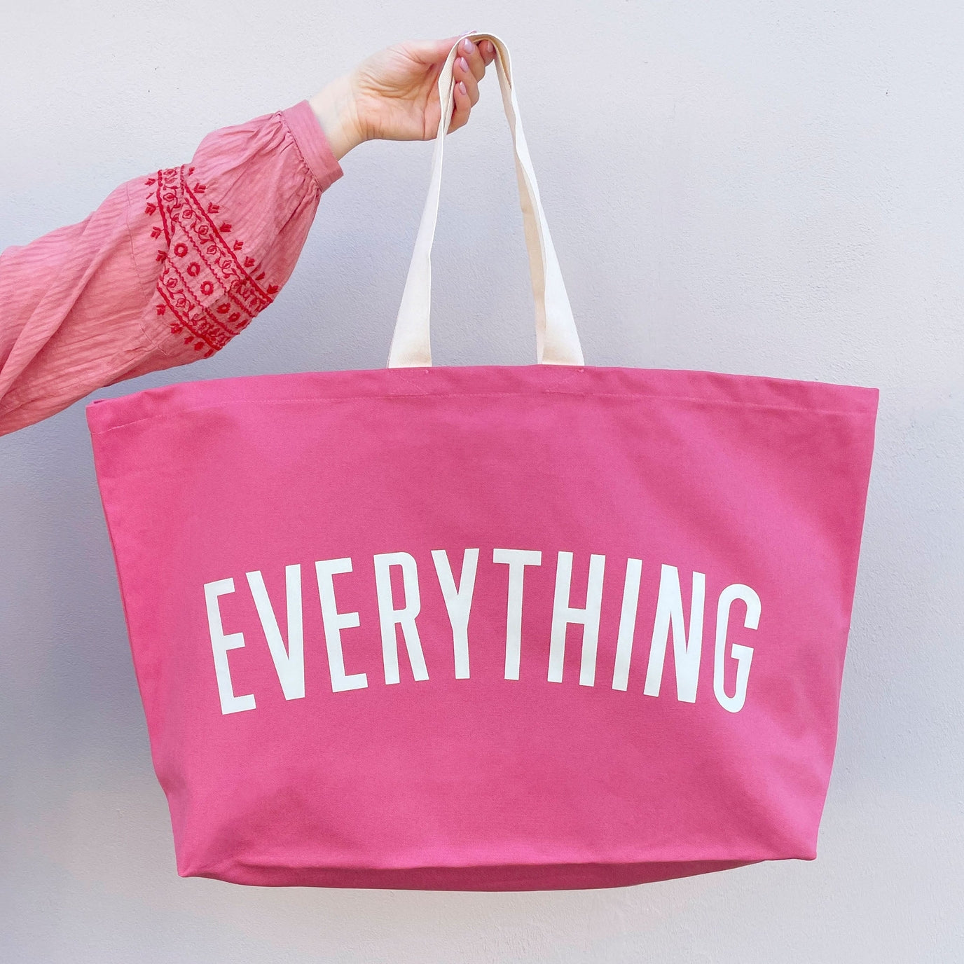 The Everything Really Big Canvas Tote - Bright Pink