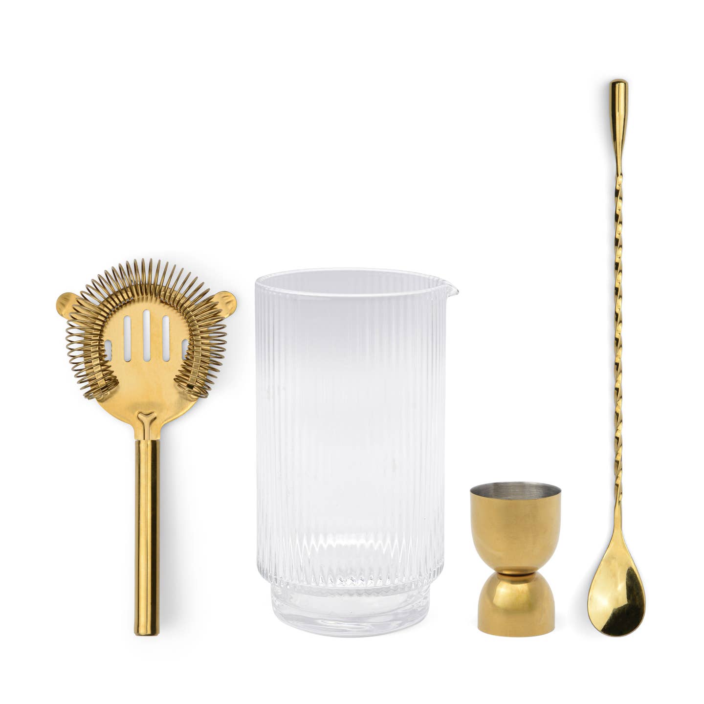 The Renley Bar Tool Set - Jigger, Strainer, Spoon, Beaker