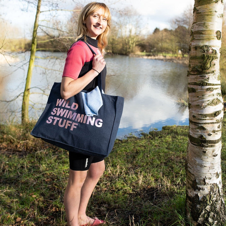 Wild Swimming Stuff Denim Tote Bag
