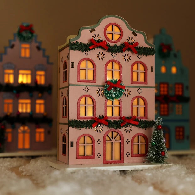 Pink Wooden LED House