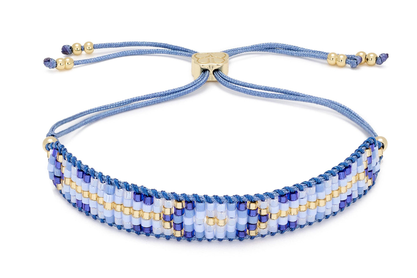 Fantasy Blue Gold Friendship Beaded Bracelet