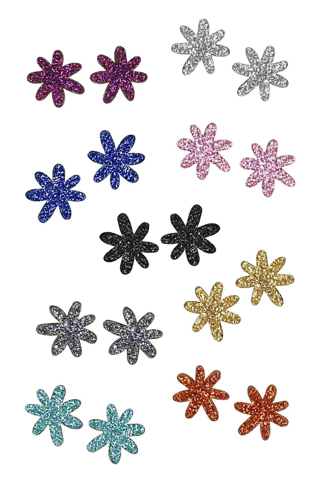 Flower Power Mini Stud Earrings: Black