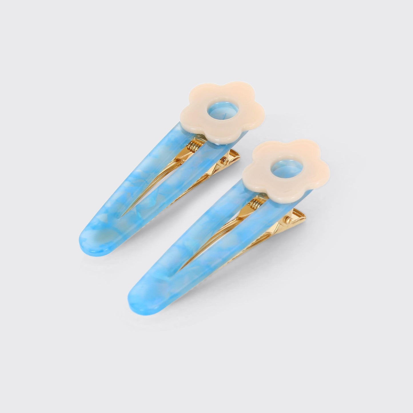 Harper Set of 2 Hair Clips - Blue / Natural
