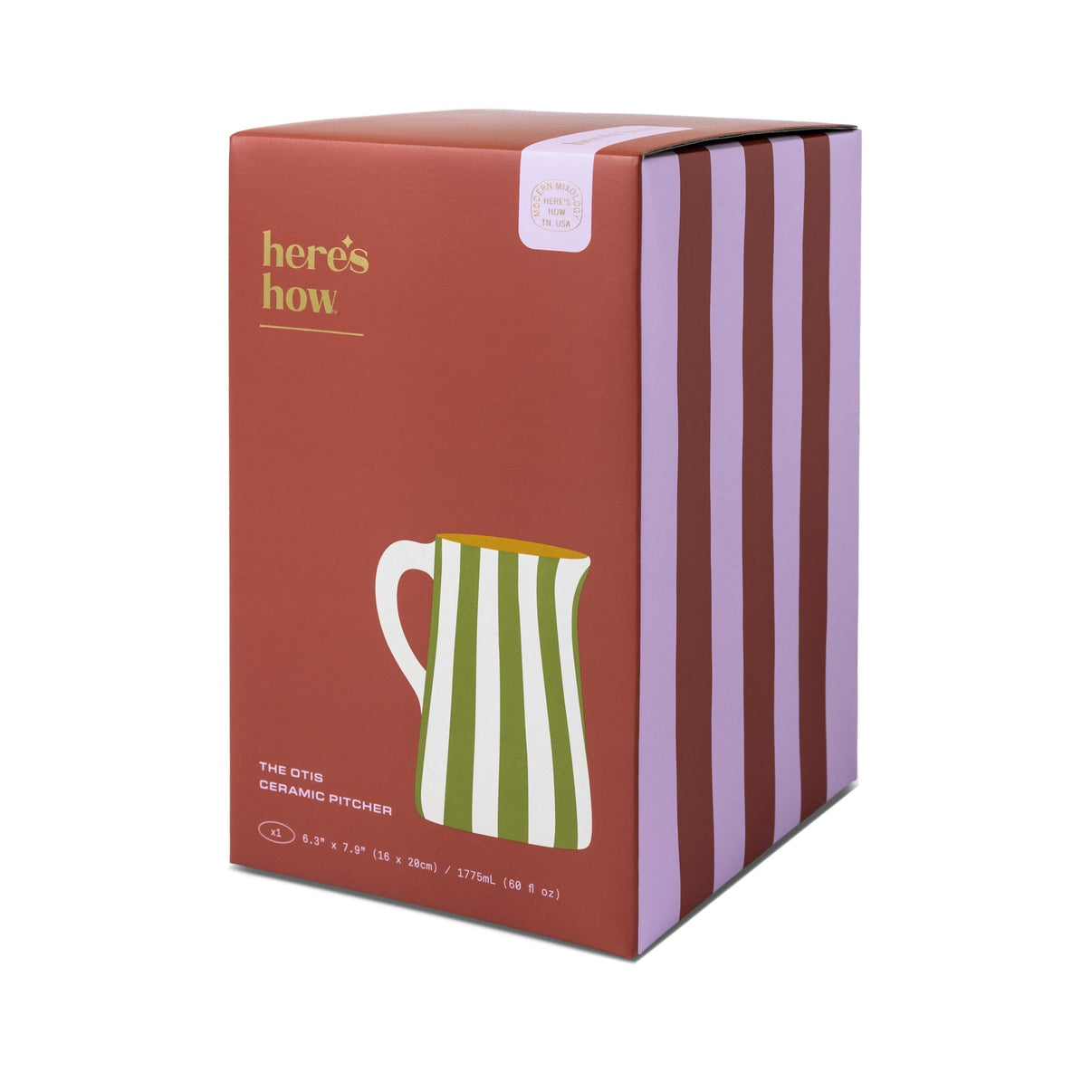 Striped Ceramic Pitcher