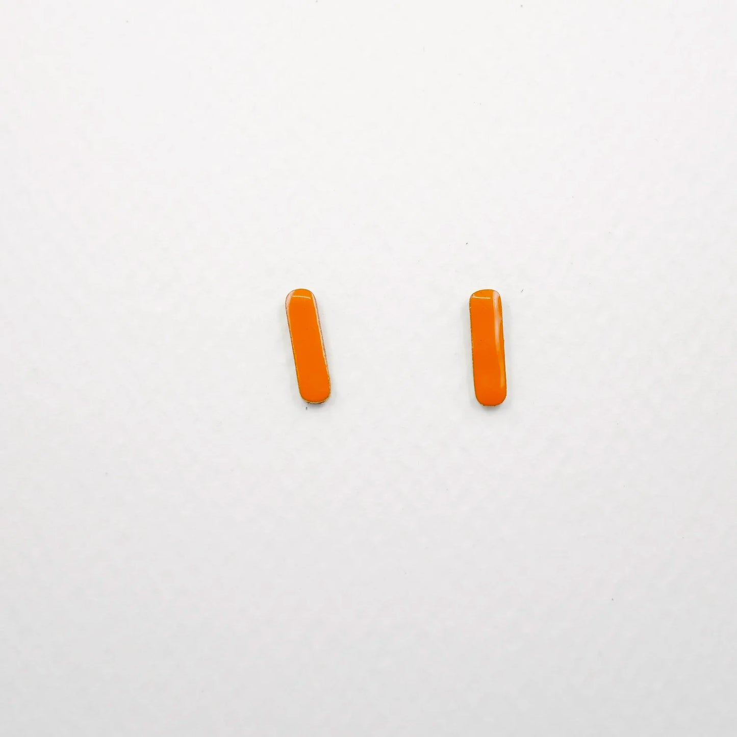 Orange Enamel Bar Studs