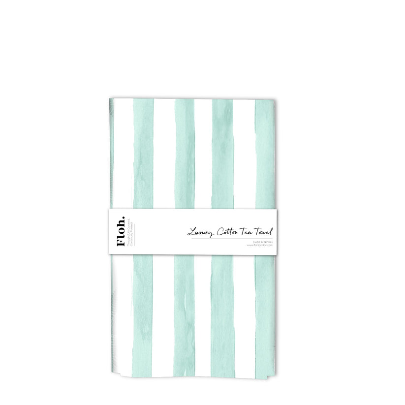 Mint Stripes Tea Towel