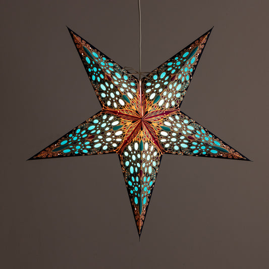 Paper Star Lantern - Peacock Blue