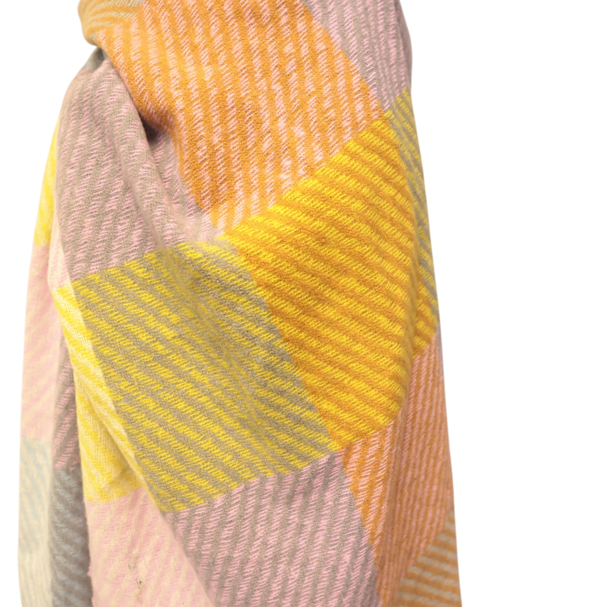Lilac & Cornflower Checked Winter Scarf