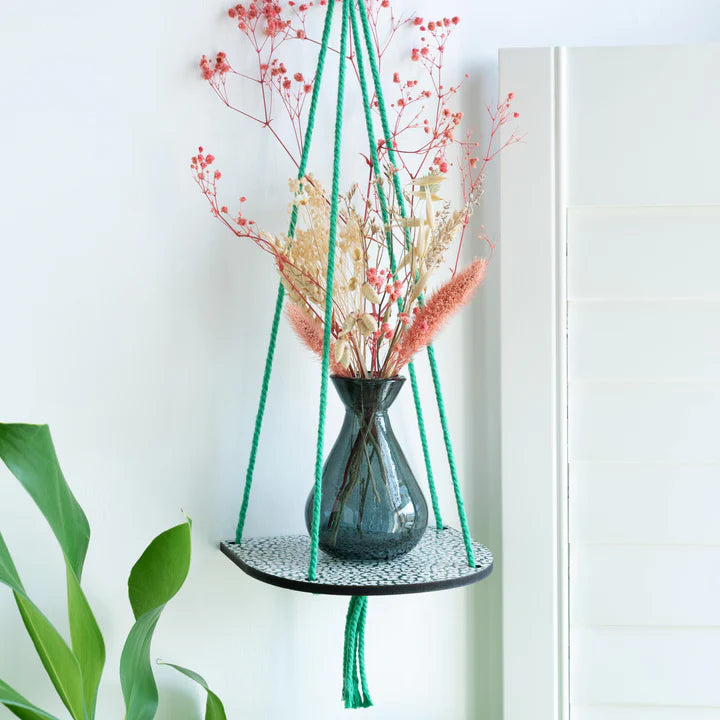 Hanging Plant Shelf (Small) Forget Me Not Green