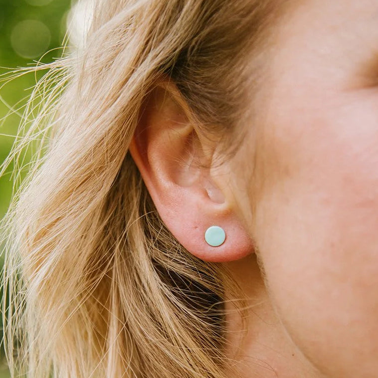 Turquoise Circle Studs