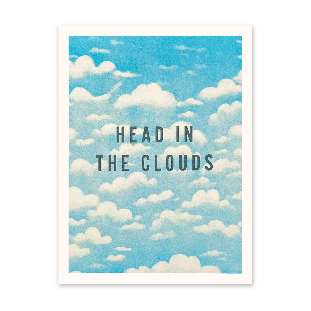 Head in the clouds Riso Print