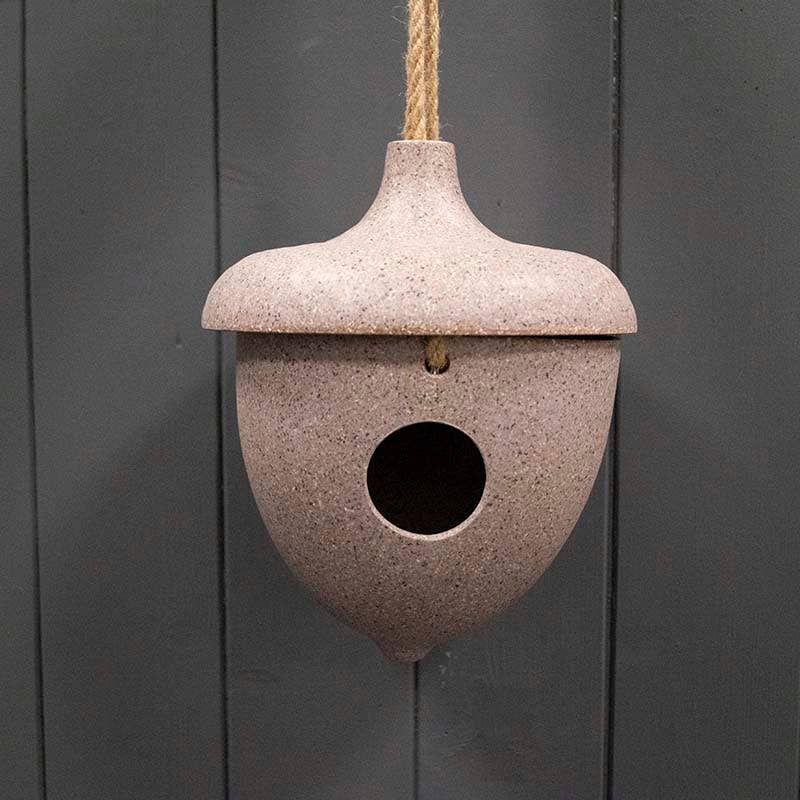 Earthy Nut Husks Hanging Acorn Birdhouse