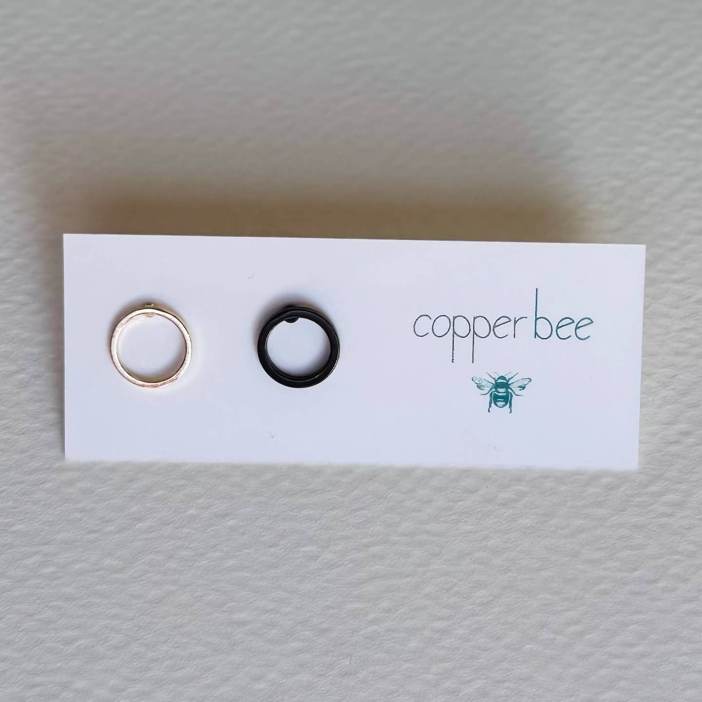 Black + Brass Mismatched Circle Studs