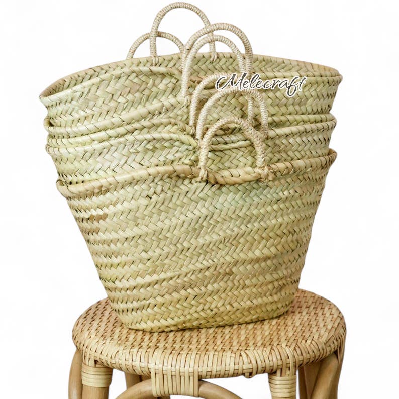 Straw Basket with Handles