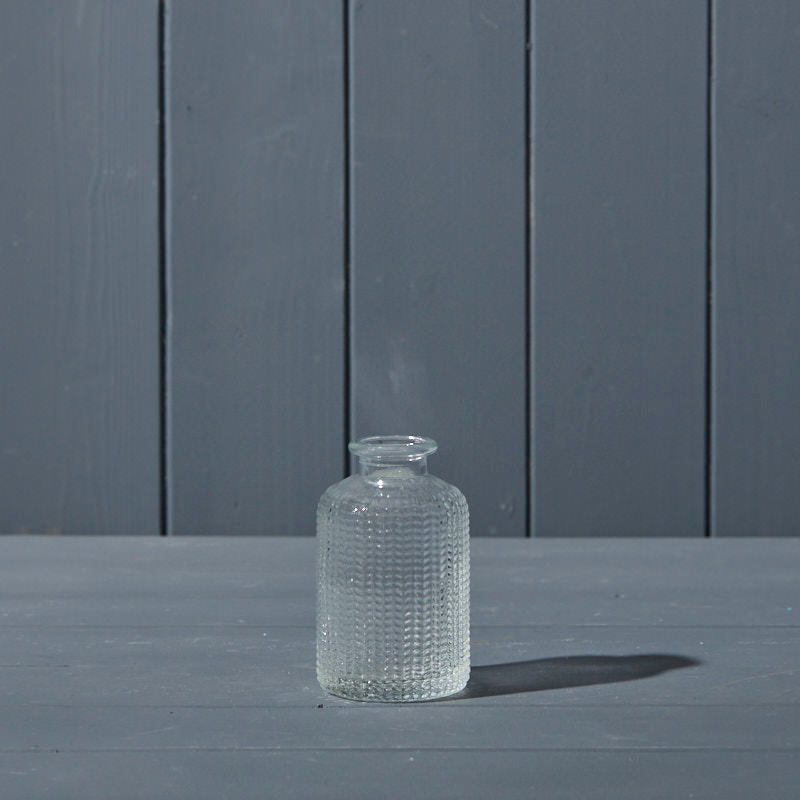 Clear Dimpled Glass Bottle