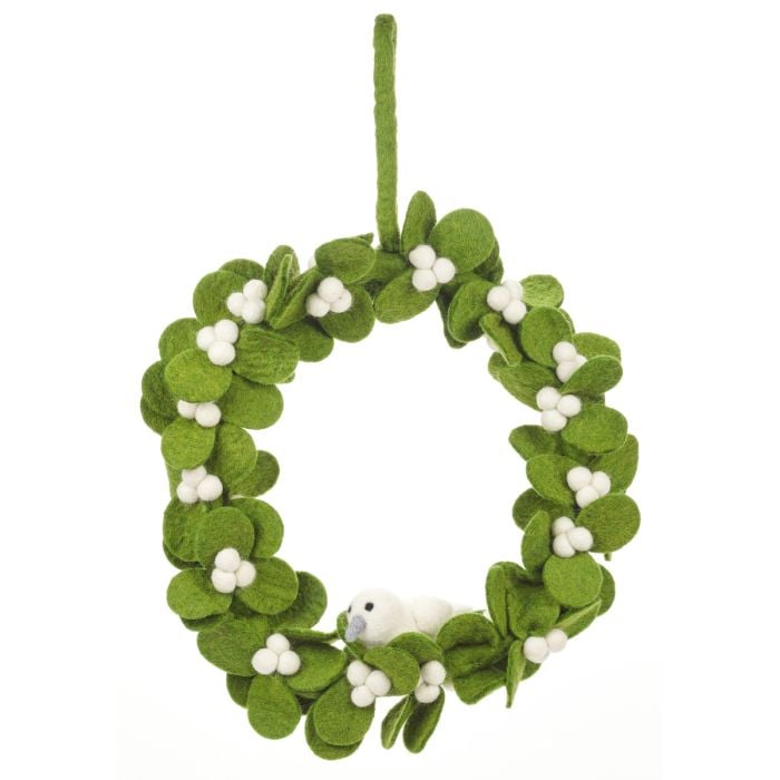 Felt Mistletoe Wreath with Dove