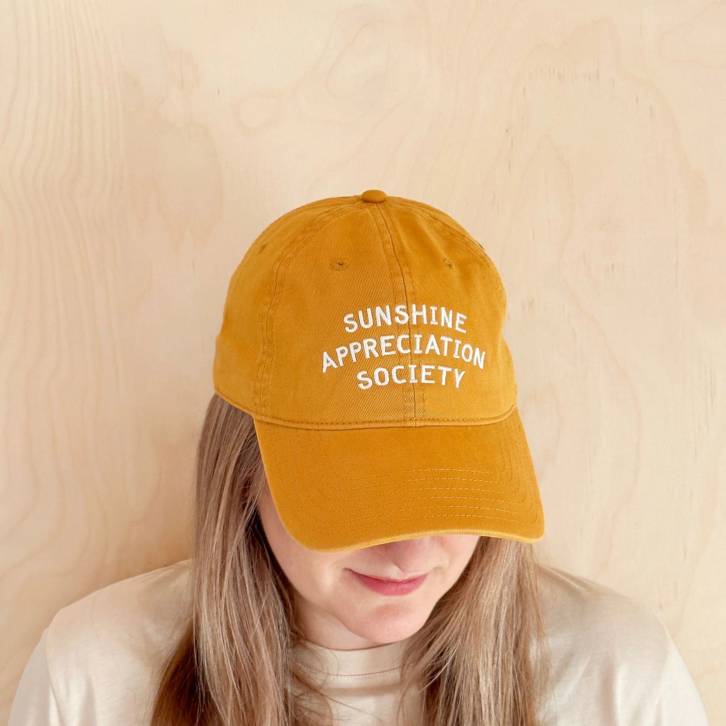 Sunshine Appreciation Society, Cotton Baseball Cap - Yellow