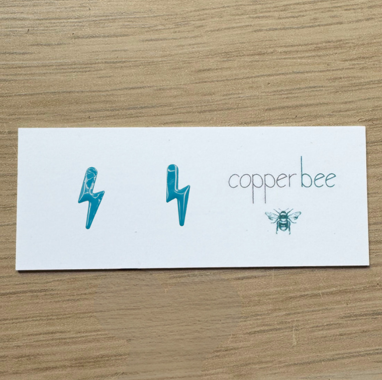 Teal Lightning Studs