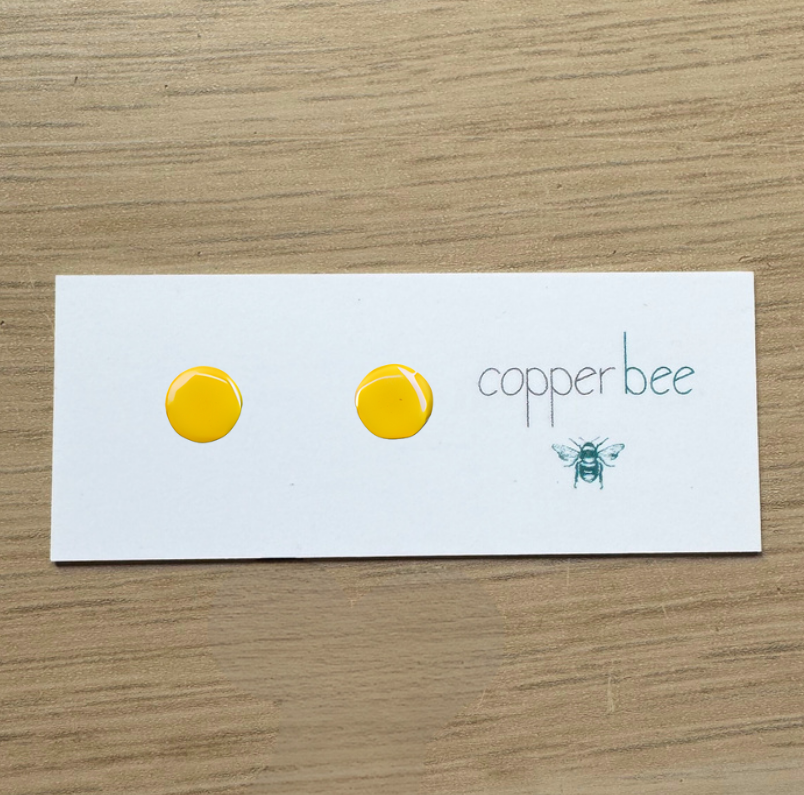 Circle Studs - Golden Yellow