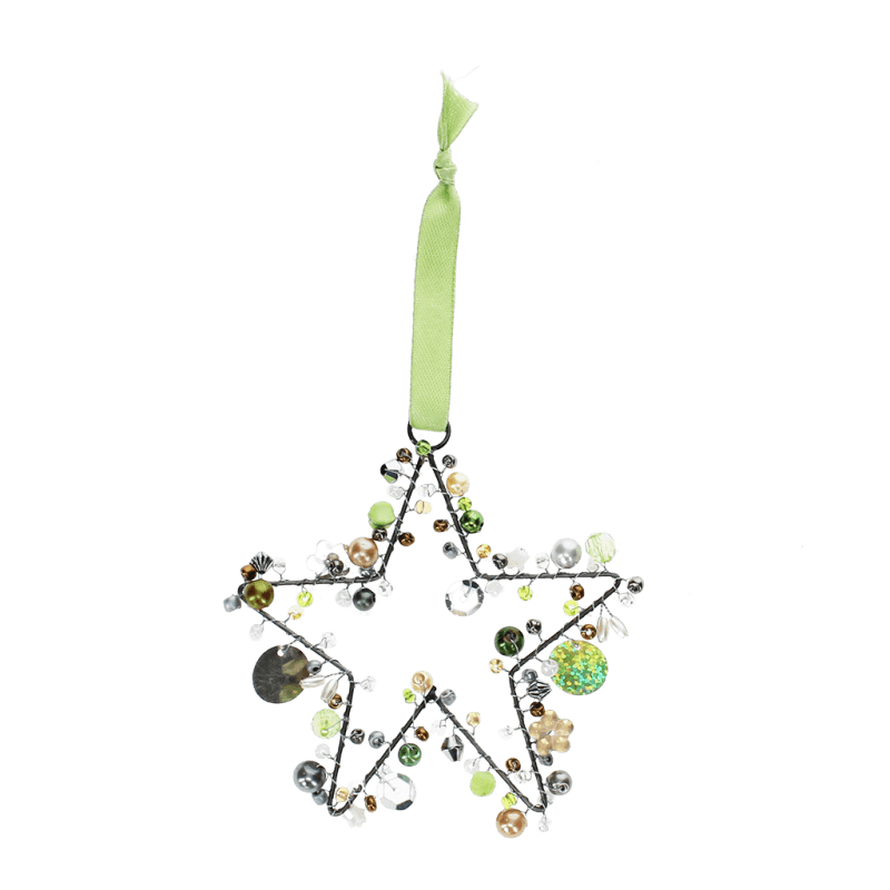 Handmade beaded star decoration