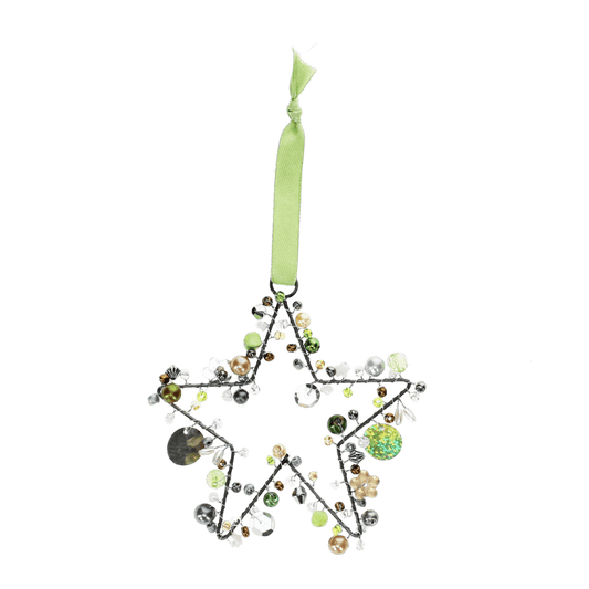 Handmade beaded star decoration