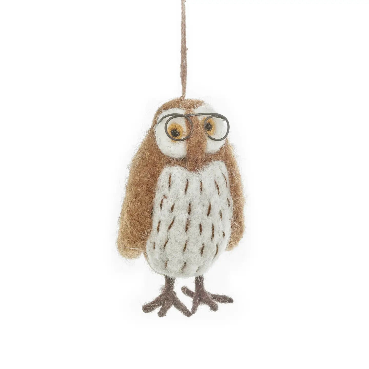 Handmade Felt Wise Owl Hanging Decoration