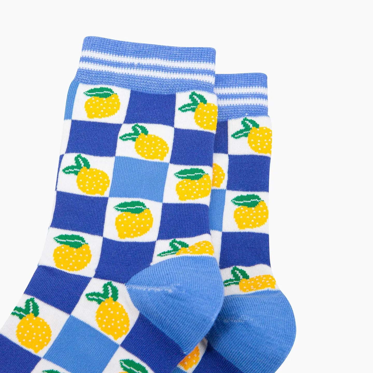 Lemon Checkerboard Bamboo Socks