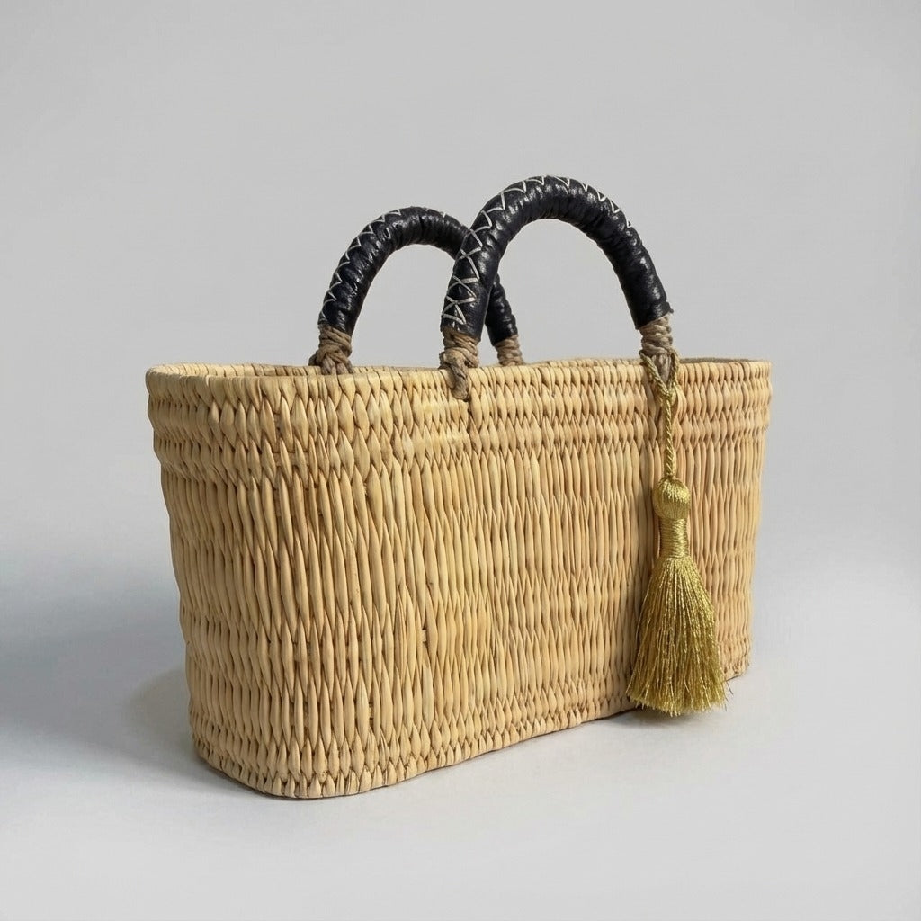 Small Market Basket with Gold Tassel