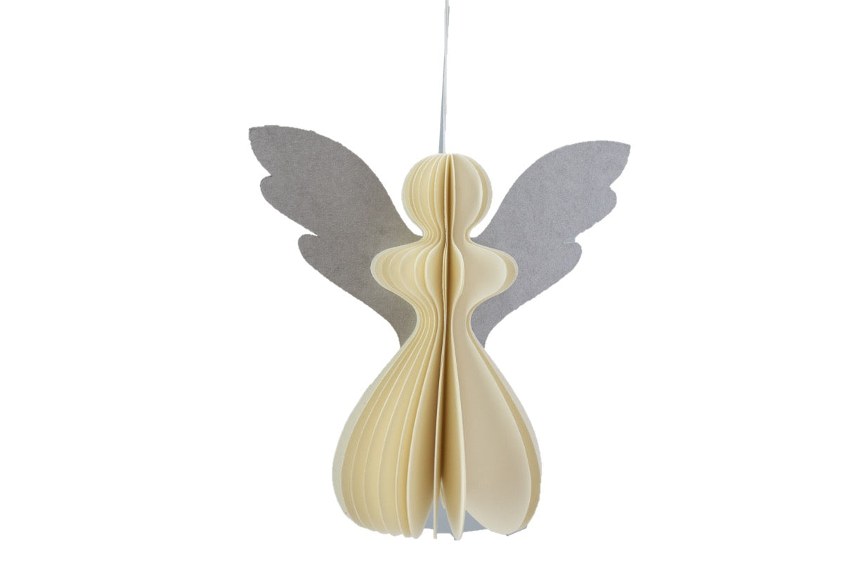 Paper Angel - White Silver Wings - small