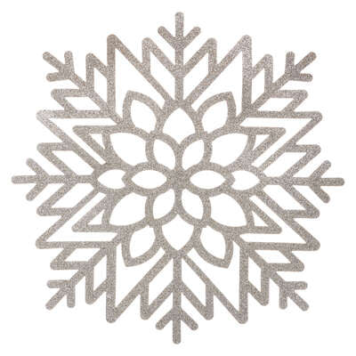 Placemat Christmas Glitter Snowflake - Sliver