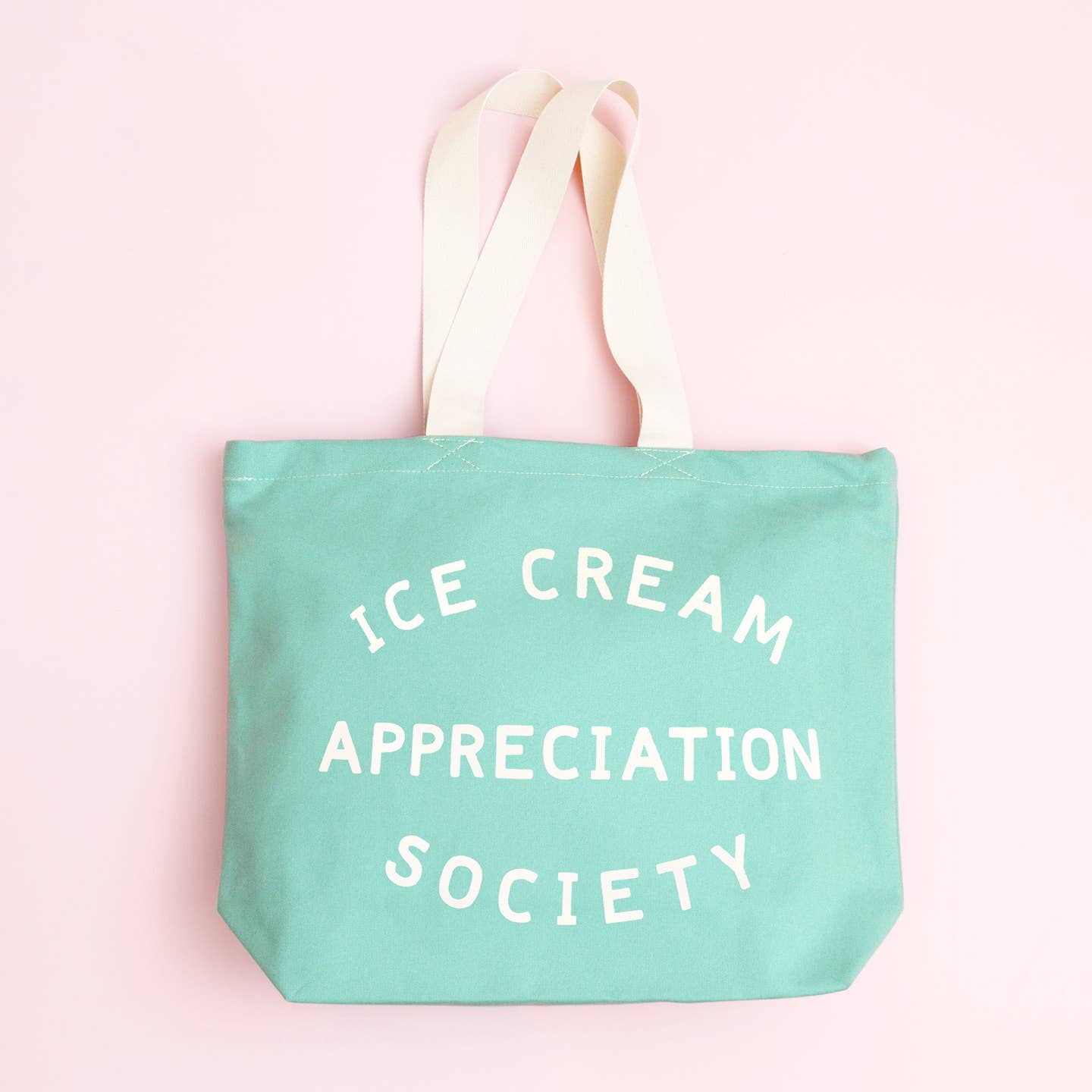 Ice Cream Appreciation Society Canvas Tote Bag - Sea Glass