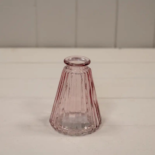 Lavender Ribbed Tapered Glass Bottle