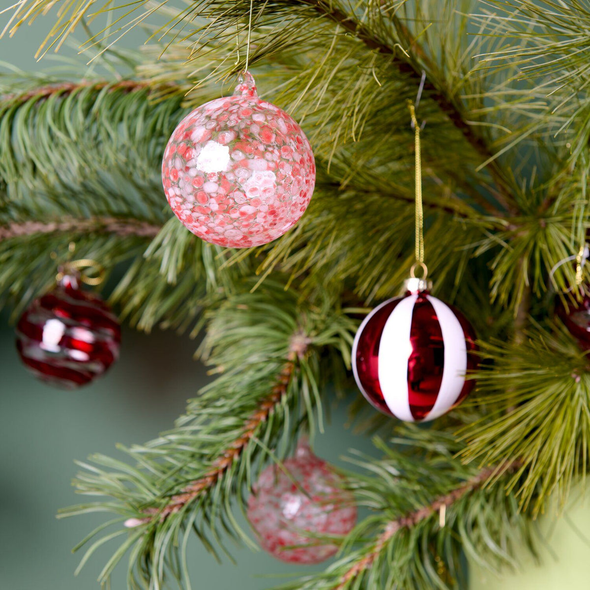 Red Dot Glass Bauble