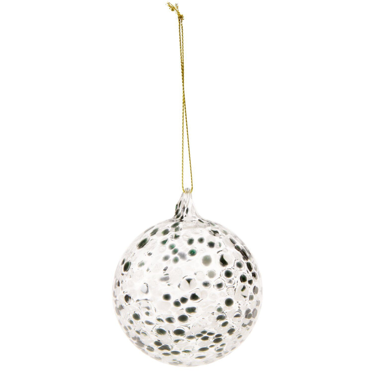 Dark Green Dot Glass Bauble