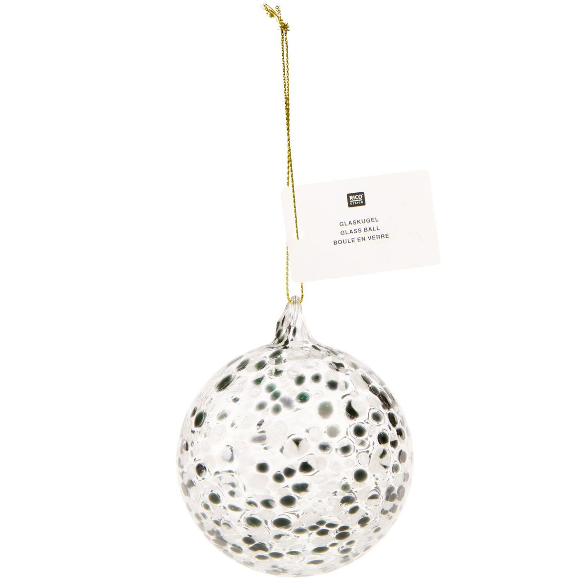 Dark Green Dot Glass Bauble