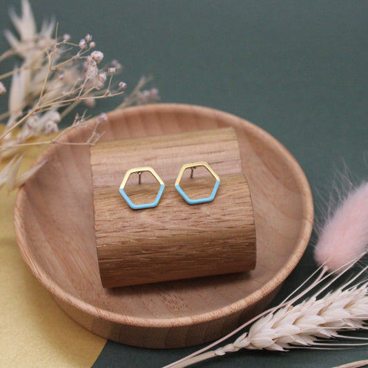 Dipped Hexagon Studs