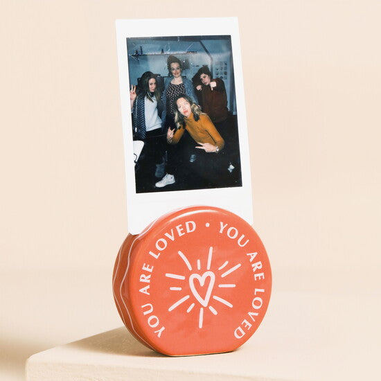 Coral Ceramic 'You Are Loved' Photo Holder