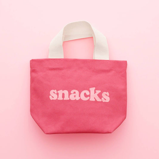 Little Canvas Bag - Snacks, Bright Pink