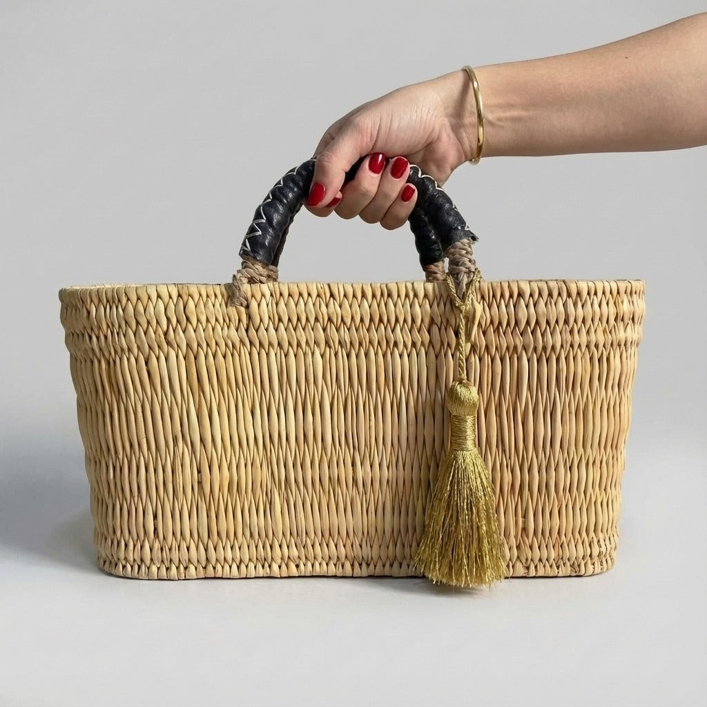 Small Market Basket with Gold Tassel