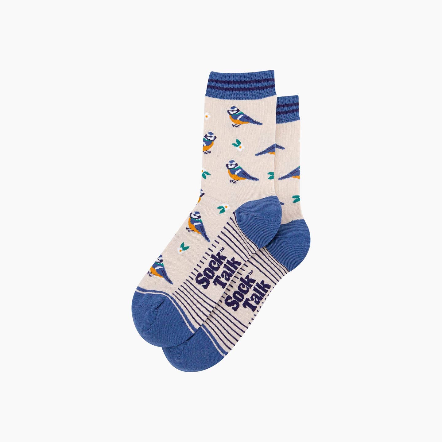 Blue Tits Floral Bamboo Socks