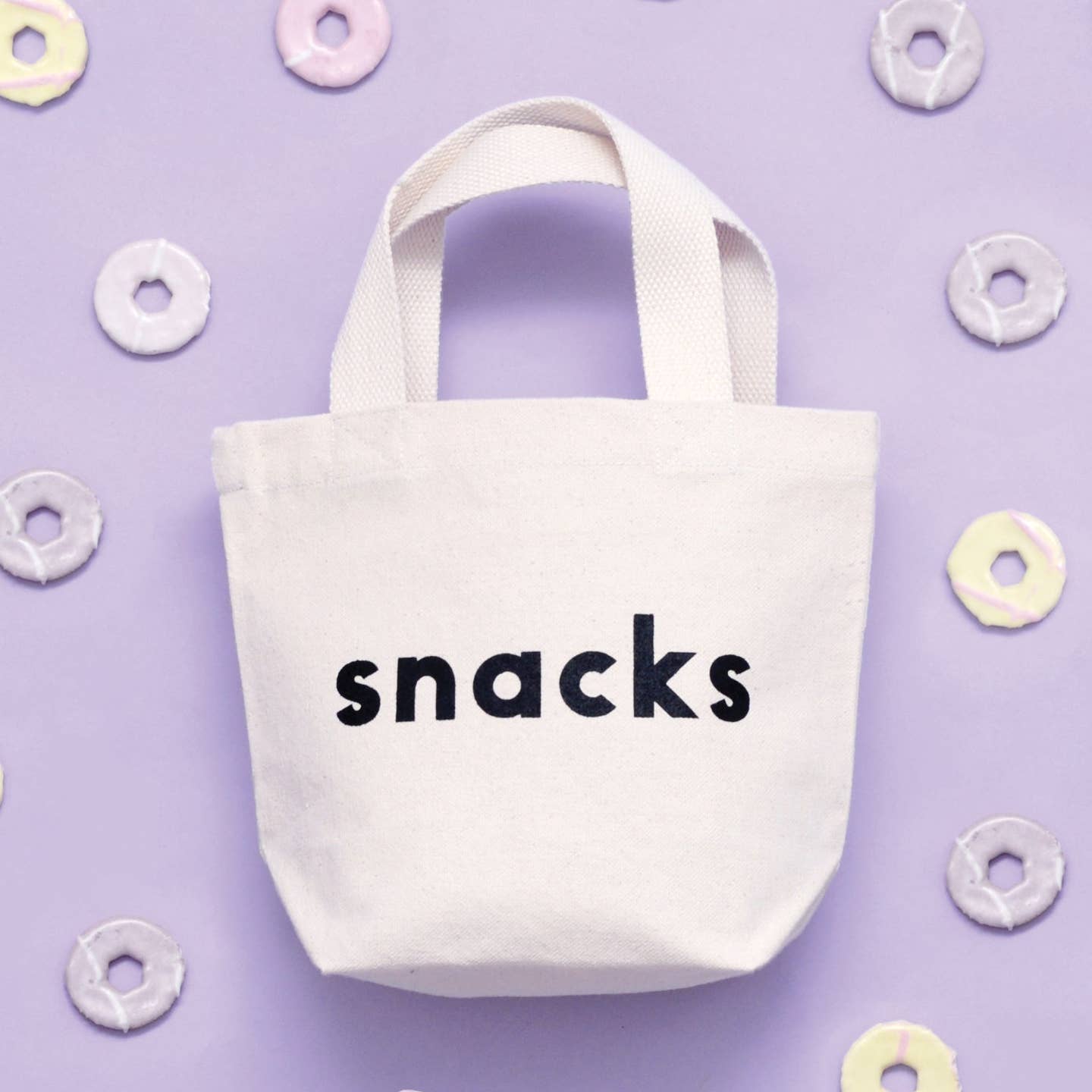 Little Canvas Bag - Snacks, White